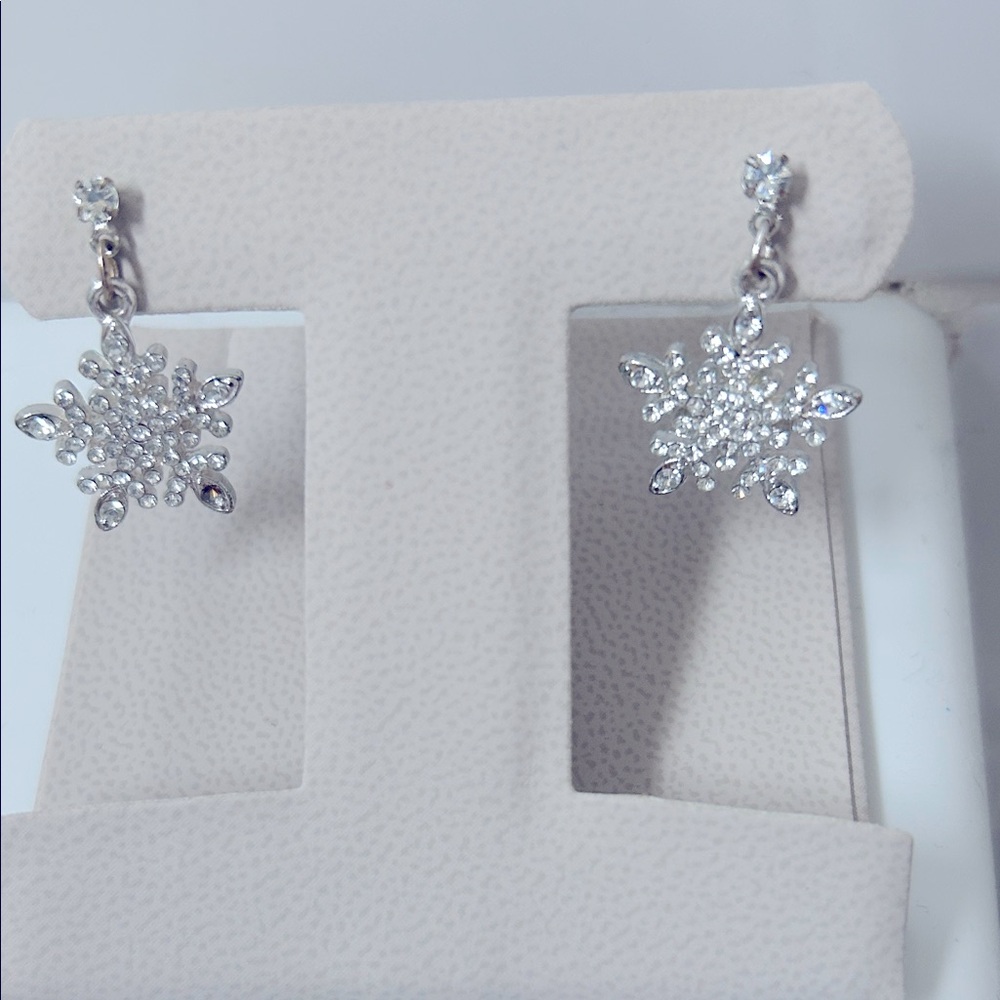 Talbots Elegant Silver Snowflake Earrings